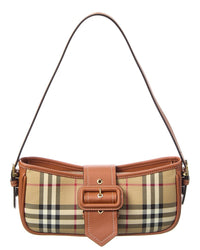 Burberry Vintage Check E-Canvas & Leather Shoulder Bag