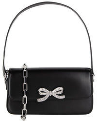 Self-Portrait Bow-Detail Leather Crossbody Black ONE SIZE