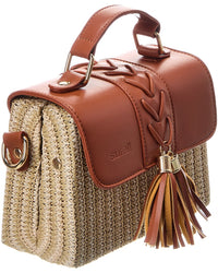 Surell Accessories Straw Crossbody