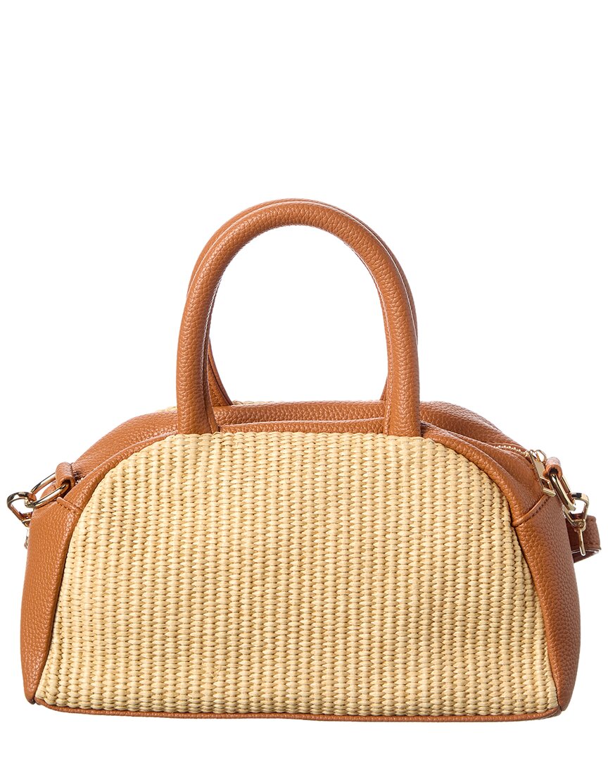 Surell Accessories Mini Bowler Straw Crossbody