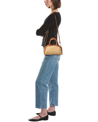 Surell Accessories Mini Bowler Straw Crossbody