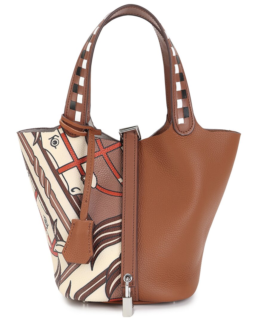 Tiffany & Fred Paris Top-Handle Painted Leather Tote