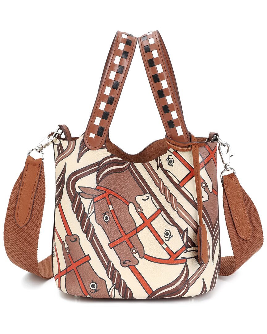 Tiffany & Fred Paris Top-Handle Painted Leather Tote