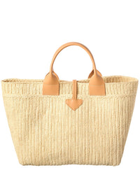 Longchamp Le Roseau Raffia & Leather Tote