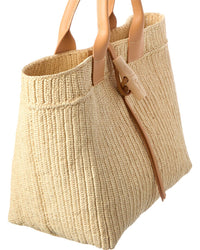 Longchamp Le Roseau Raffia & Leather Tote