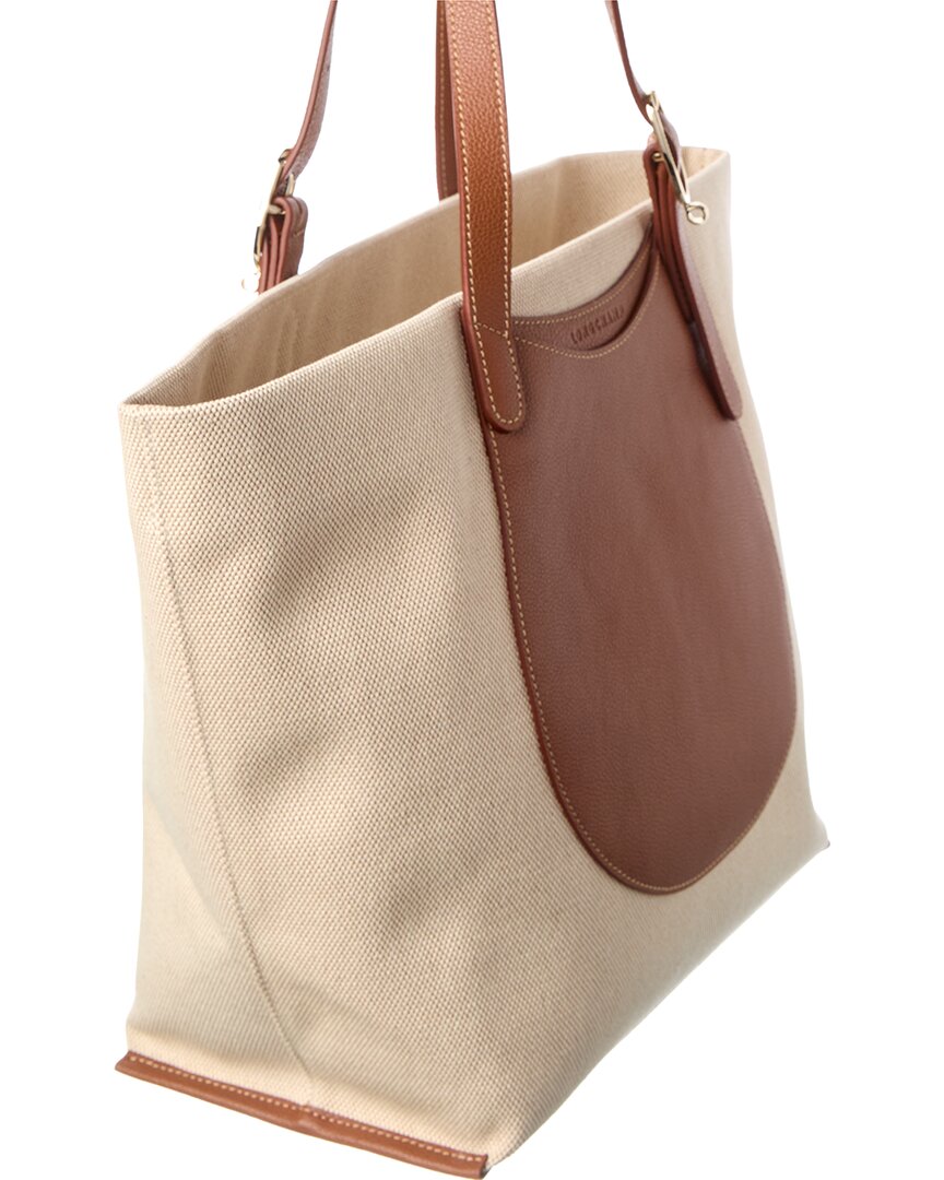Longchamp Epure Canvas & Leather Tote