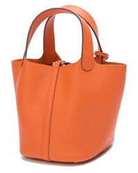 Tiffany & Fred Paris Full-Grain Leather Top Handle Bag