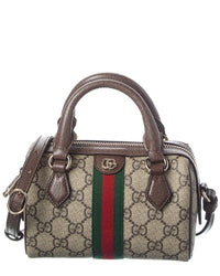 Gucci Gucci Ophidia Mini Gg Supreme Canvas & Leather Boston Bag