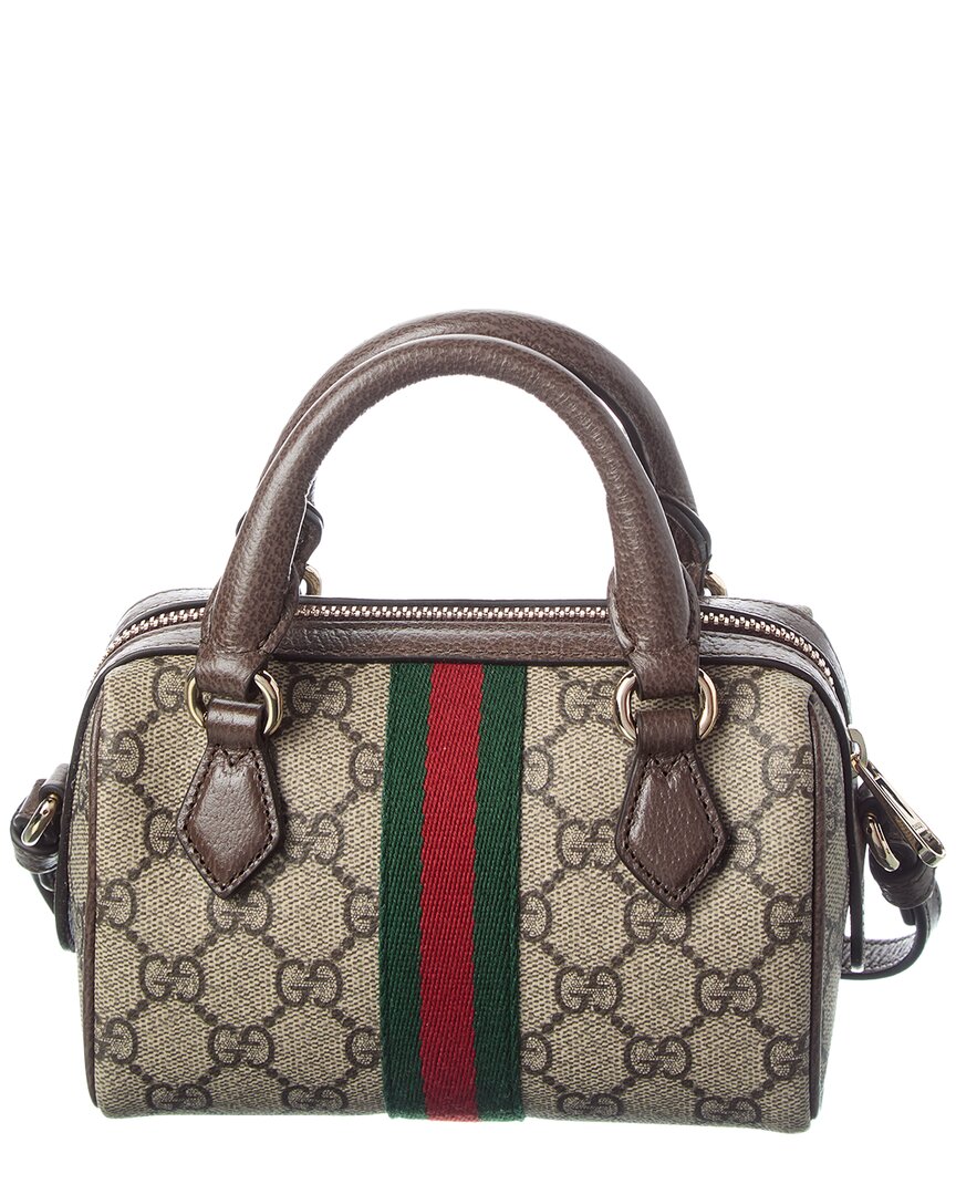 Gucci Gucci Ophidia Mini Gg Supreme Canvas & Leather Boston Bag