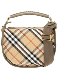 Burberry Burberry B Clip Small Check Canvas & Leather Messenger Bag