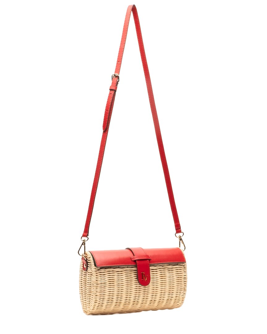 Frances Valentine Betsy Wicker & Leather Crossbody Clutch