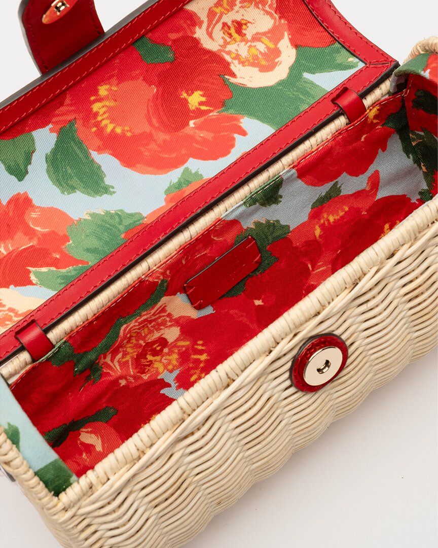 Frances Valentine Betsy Wicker & Leather Crossbody Clutch