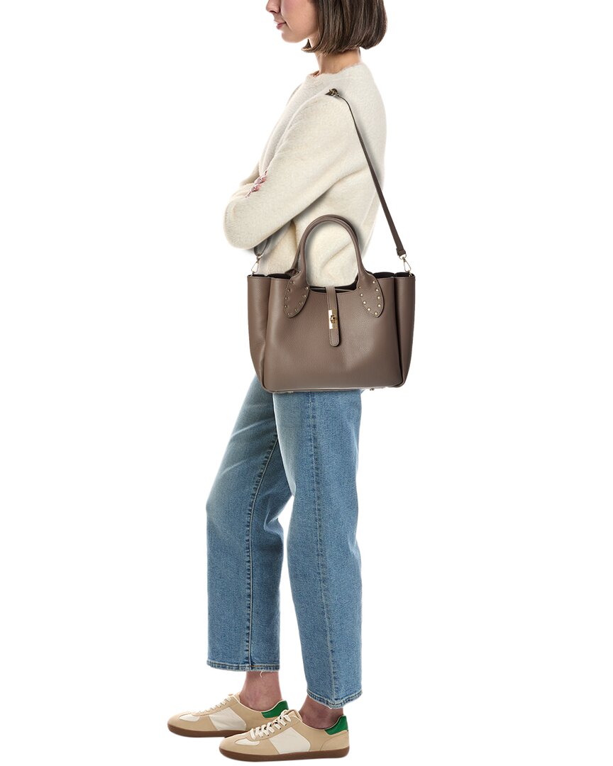 Isabella Rossetti Keira27 Studded Handle Leather Tote