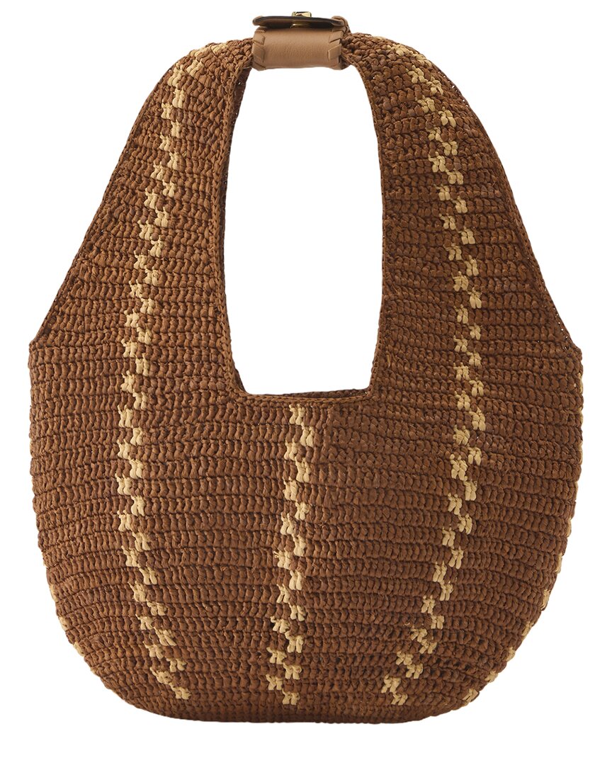 Helen Kaminski Aquarius Raffia & Leather Hobo Bag