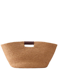 Helen Kaminski Helen Kaminski Leonor Wide Braid Foldable Raffia & Leather Tote