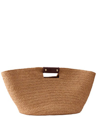 Helen Kaminski Helen Kaminski Leonor Wide Braid Foldable Raffia & Leather Tote