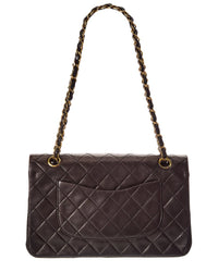 Chanel Black Lambskin Leather Classic Double Flap Ghw Medium (Authentic Pre-
