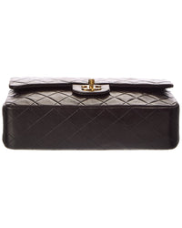 Chanel Black Lambskin Leather Classic Double Flap Ghw Medium (Authentic Pre-