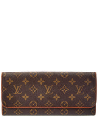 Louis Vuitton Brown Monogram Coated Canvas Pochette Twin Gm (Authentic Pre-