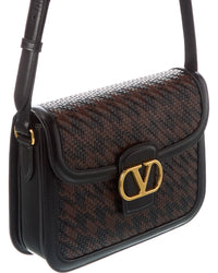 Valentino Valentino Vlogo Signature Woven Leather Shoulder Bag