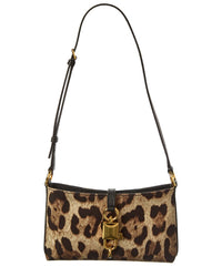 Dolce & Gabbana Lock Canvas & Leather Shoulder Bag