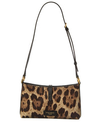 Dolce & Gabbana Lock Canvas & Leather Shoulder Bag