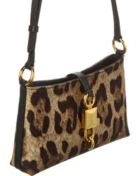 Dolce & Gabbana Lock Canvas & Leather Shoulder Bag