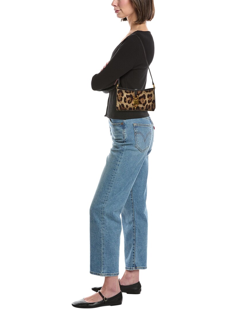 Dolce & Gabbana Lock Canvas & Leather Shoulder Bag