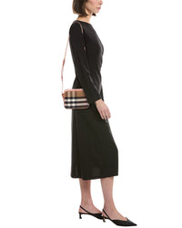 Burberry Check Small Canvas & Leather Shoulder Bag
