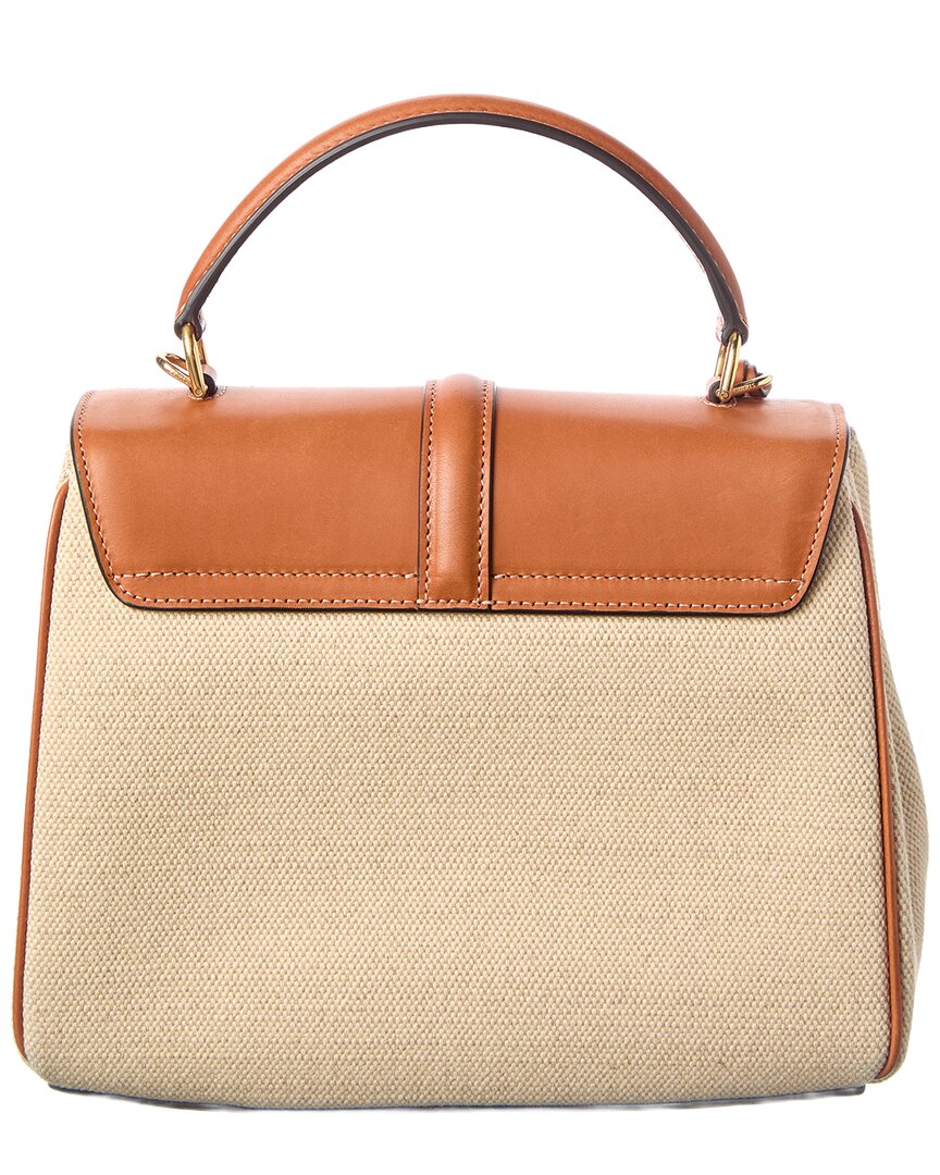 ! Celine Small Canvas & Leather Shoulder Bag