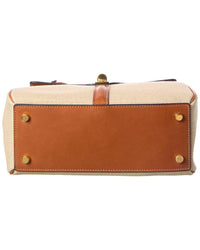 ! Celine Small Canvas & Leather Shoulder Bag