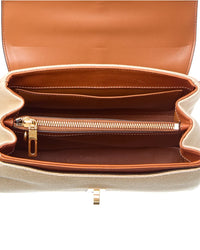 ! Celine Small Canvas & Leather Shoulder Bag