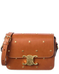 ! Celine Teen Triomphe Leather Shoulder Bag