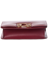 ! Celine Triomphe Frame Medium Leather Shoulder Ba