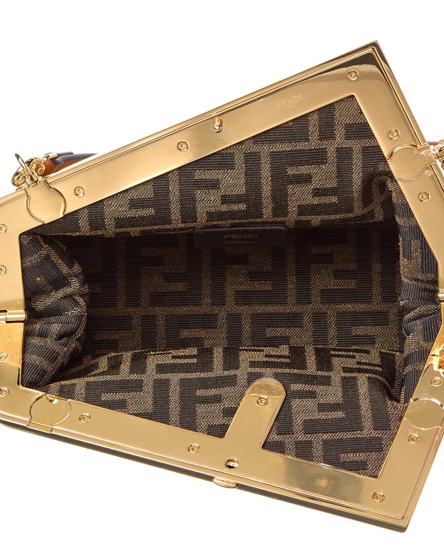 FENDI Fendi First Small Straw & Leather Shoulder Bag