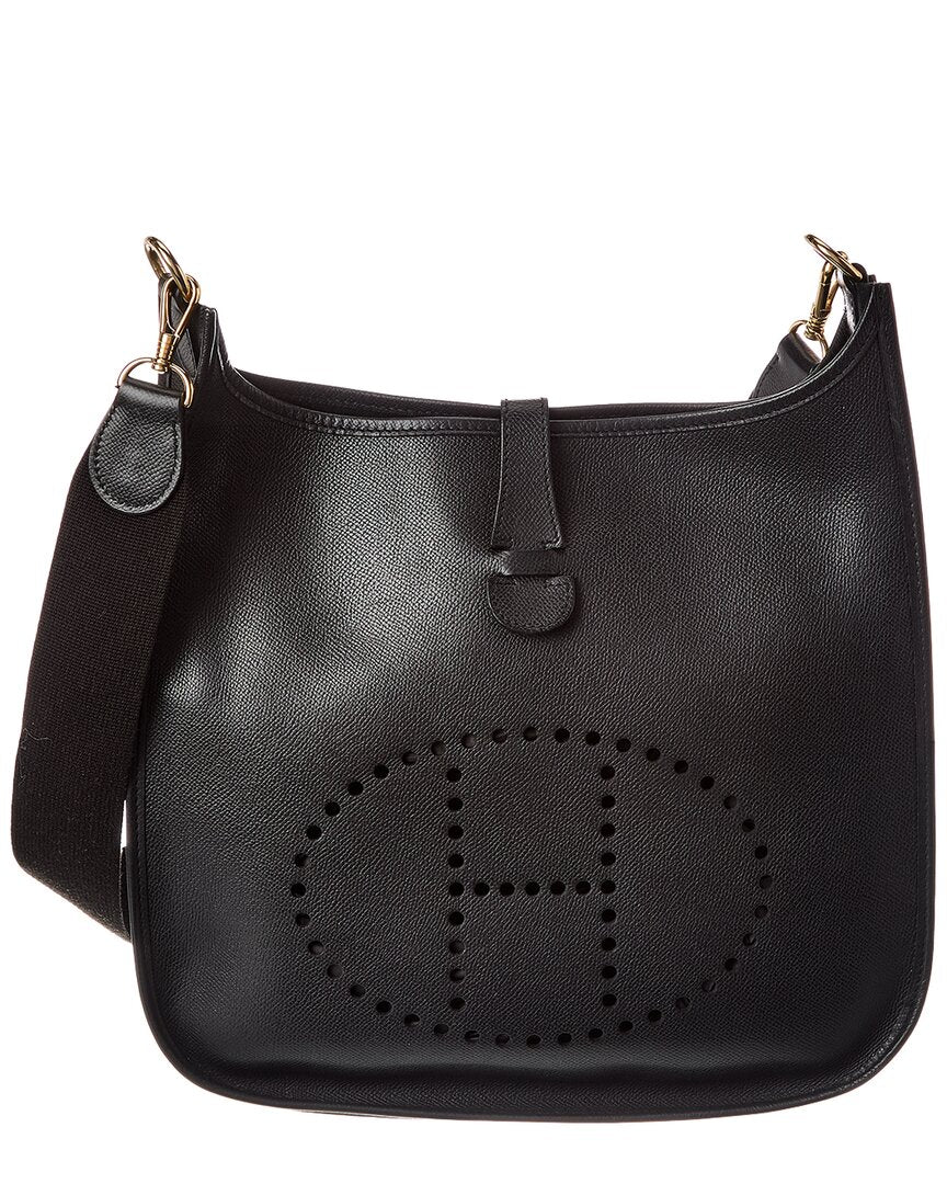 Hermès Black Veau Epsom Leather Evelyne I Gm Messenger Bag (Authentic Pre-