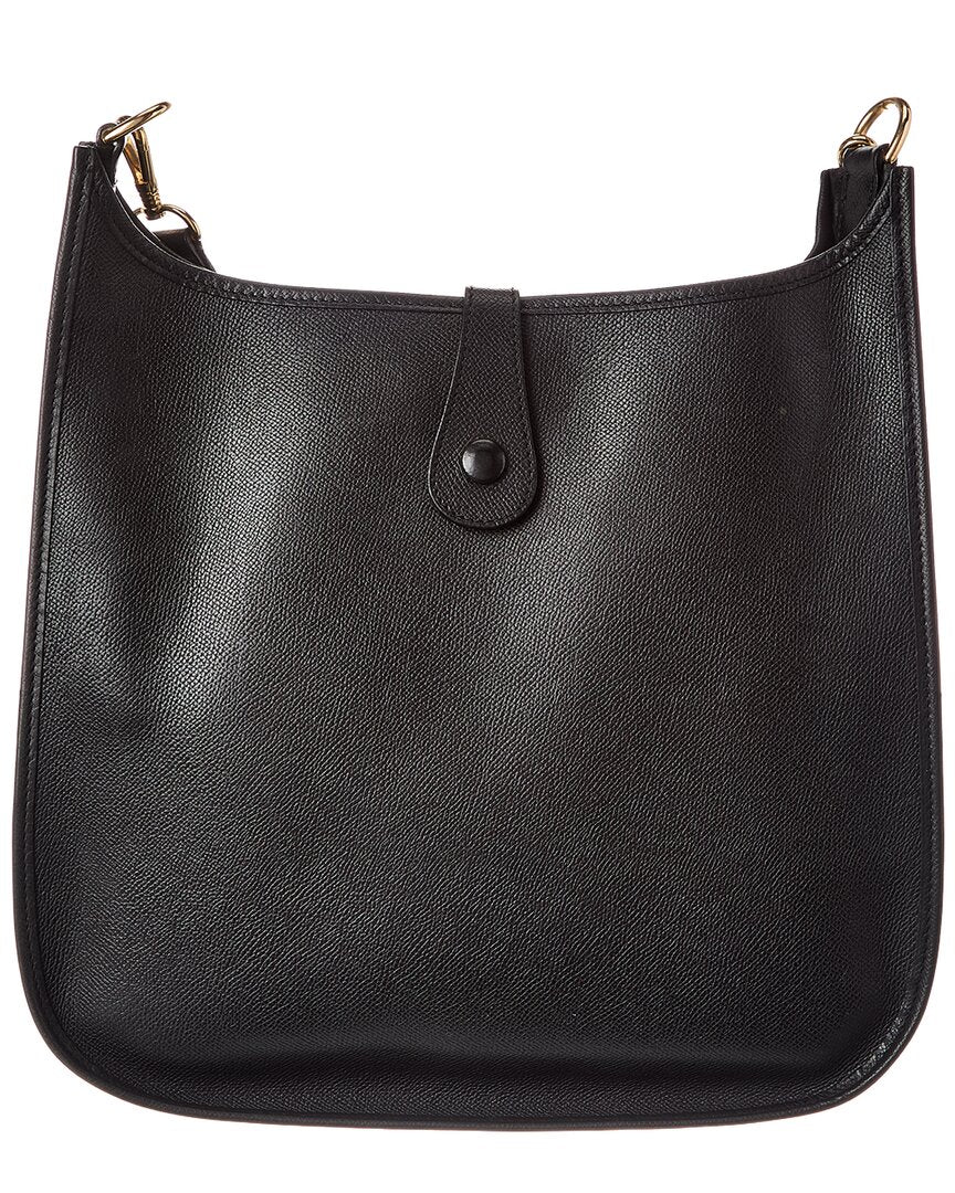 Hermès Black Veau Epsom Leather Evelyne I Gm Messenger Bag (Authentic Pre-