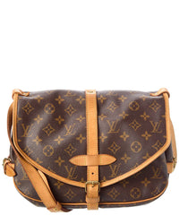 Pre-Owned Louis Vuitton Brown Monogram Coated Canvas Saumur 30 (Authentic Pre-Loved)