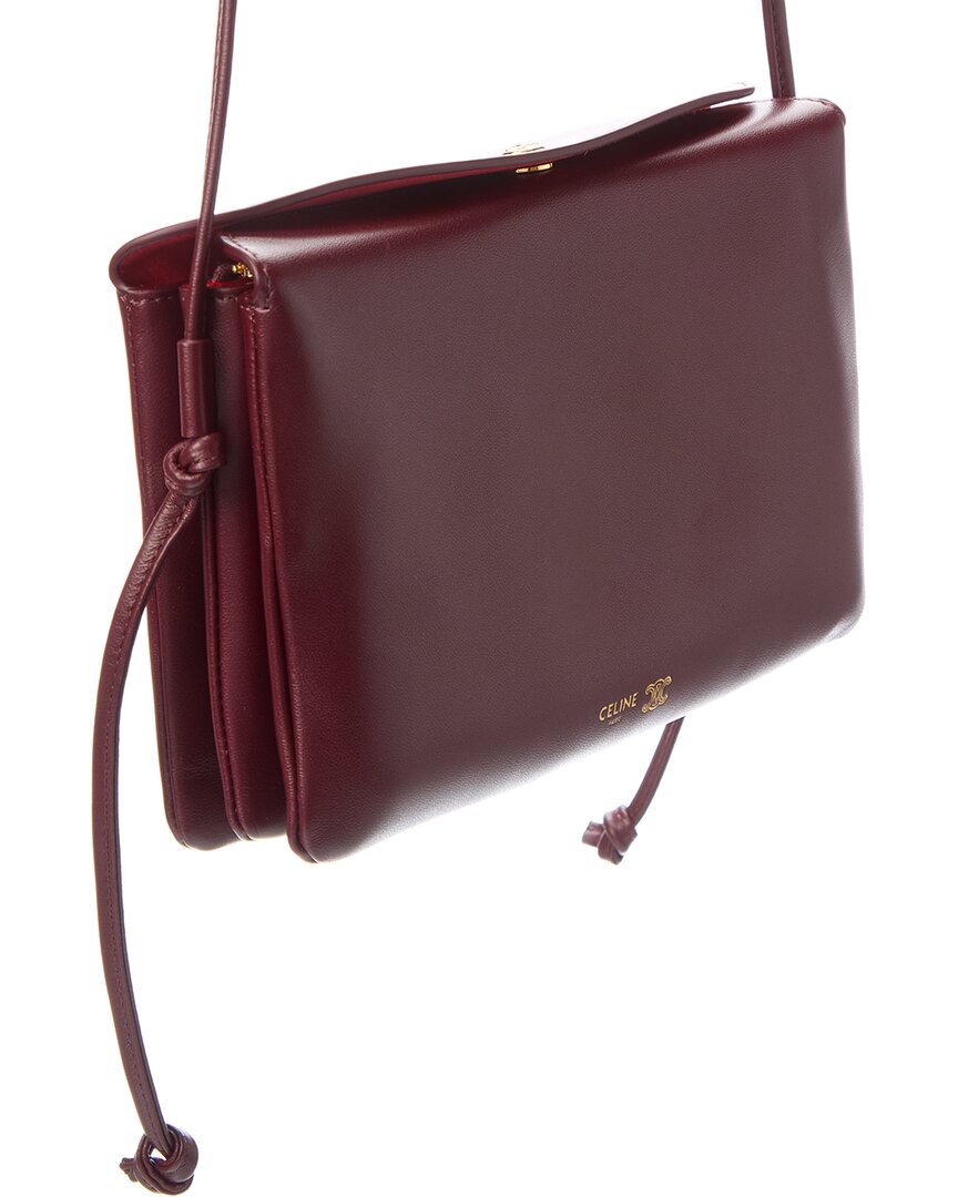 CELINE Celine Trio Flap Leather Shoulder Bag
