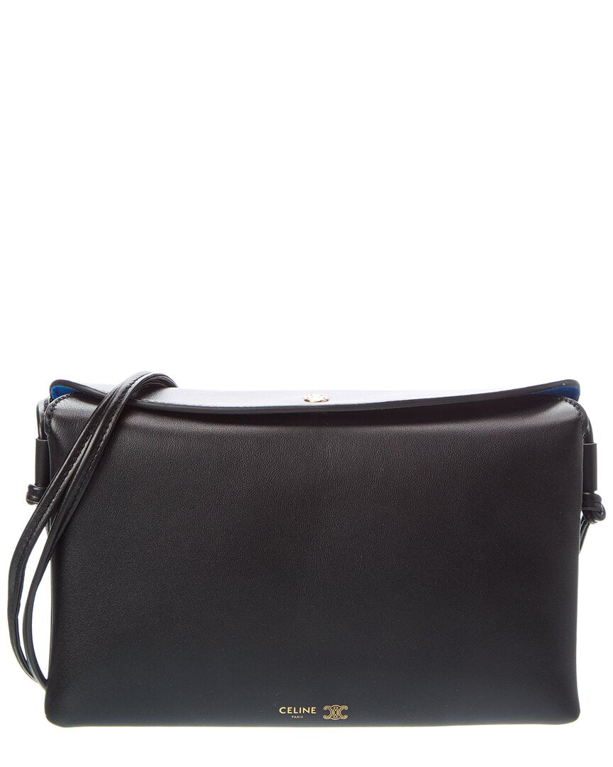 CELINE Celine Trio Flap Leather Shoulder Bag