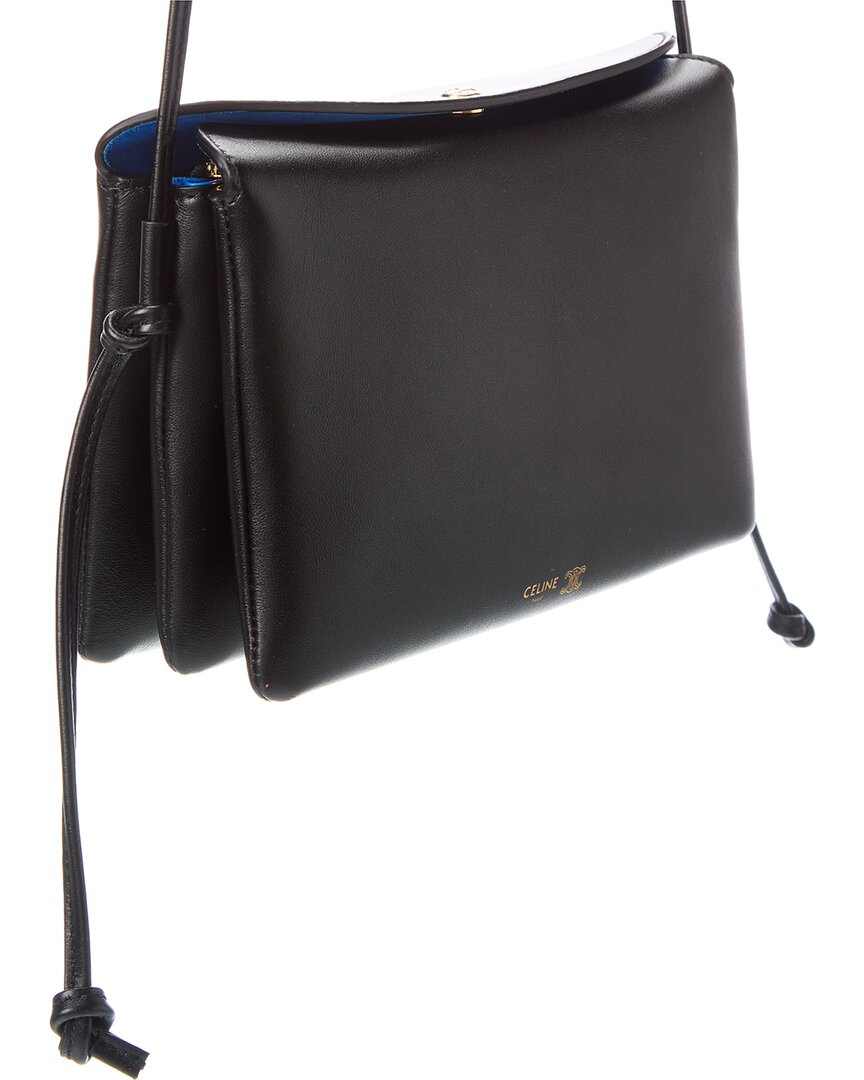 CELINE Celine Trio Flap Leather Shoulder Bag