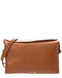 CELINE Celine Trio Flap Leather Shoulder Bag