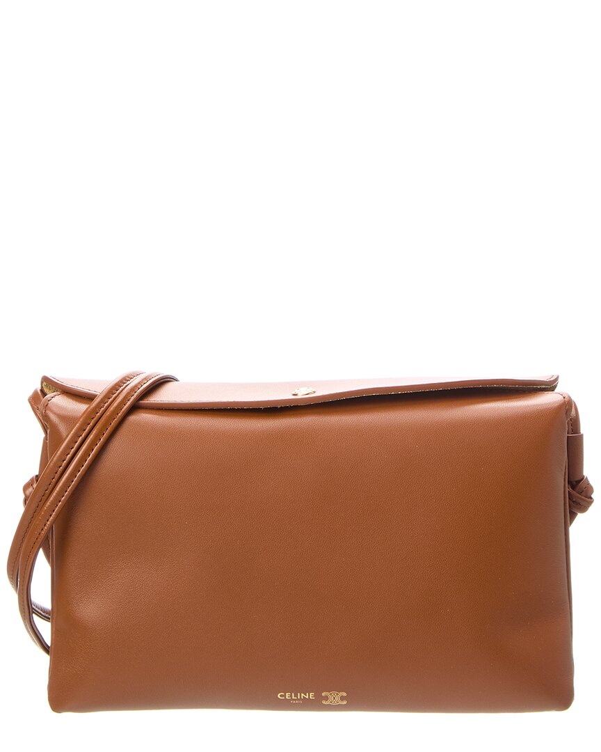 CELINE Celine Trio Flap Leather Shoulder Bag