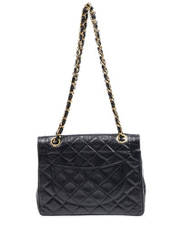 Chanel Chanel Black Quilted Lambskin Leather Paris Mini Double Flap (Authentic