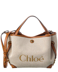 Chloé Chloé Clover Double Carry Small Canvas & Leather Tote