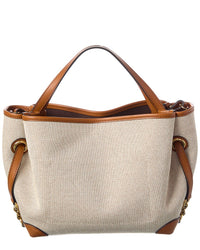 Chloé Chloé Clover Double Carry Small Canvas & Leather Tote