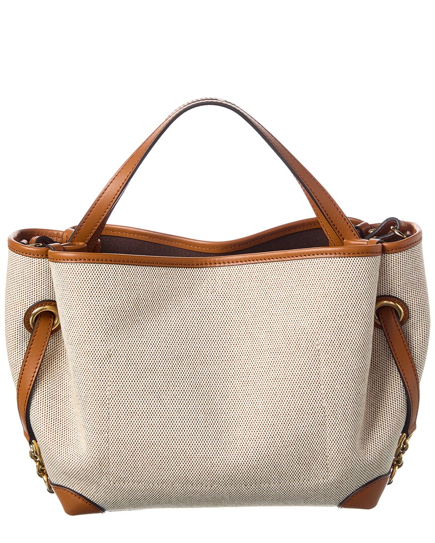 Chloé Chloé Clover Double Carry Small Canvas & Leather Tote