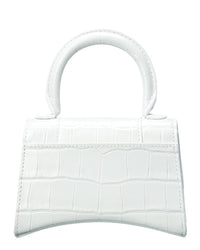 Balenciaga Hourglass Mini Croc-Embossed Leather Shoulder Bag