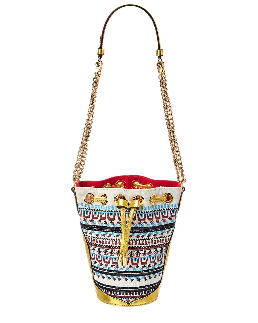 Christian Louboutin Canvas & Leather Bucket Bag
