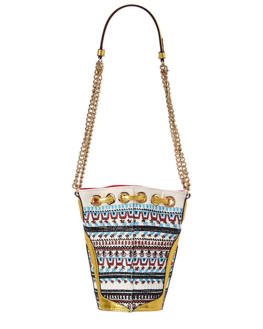 Christian Louboutin Canvas & Leather Bucket Bag